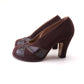 1940s Gabardine & Leather Platform Pumps by Turner UK 3