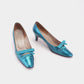 1960s Metallic Turquoise Pumps by Turner UK 4.5
