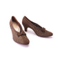 1950s Brown Suede and Lace Pumps by Van Dal UK 4