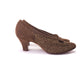 1950s Brown Suede and Lace Pumps by Van Dal UK 4