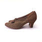 1950s Brown Suede and Lace Pumps by Van Dal UK 4