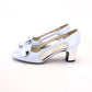 1960s Pale Blue Pumps W Mirror Heel Vernon Humpage UK 2.5