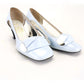 1960s Pale Blue Pumps W Mirror Heel Vernon Humpage UK 2.5