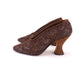 1990s Yantorny Style Brown Lace Pumps UK 3.5
