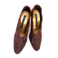 1990s Yantorny Style Brown Lace Pumps UK 3.5
