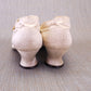 Edwardian White Silk Bar Shoes w Silver Beading UK 6