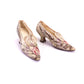 Victorian Metallic Floral Brocade Pumps UK 4.5