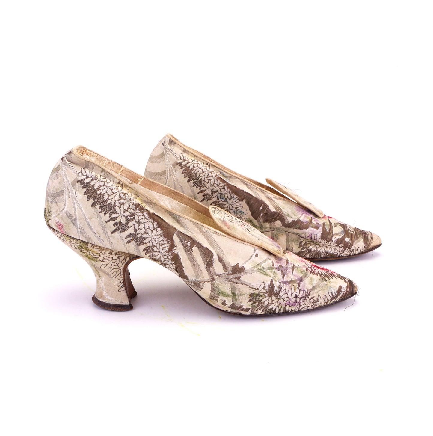 Victorian Metallic Floral Brocade Pumps UK 4.5