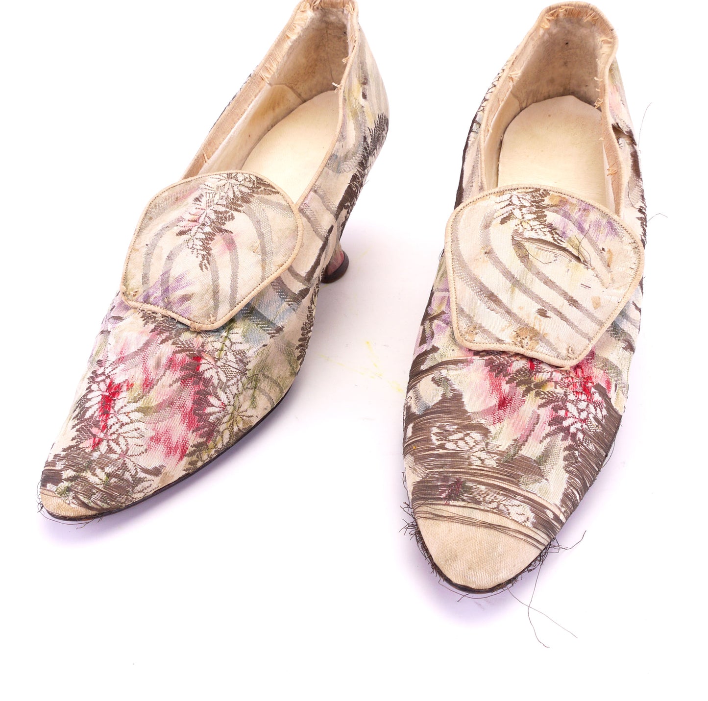 Victorian Metallic Floral Brocade Pumps UK 4.5