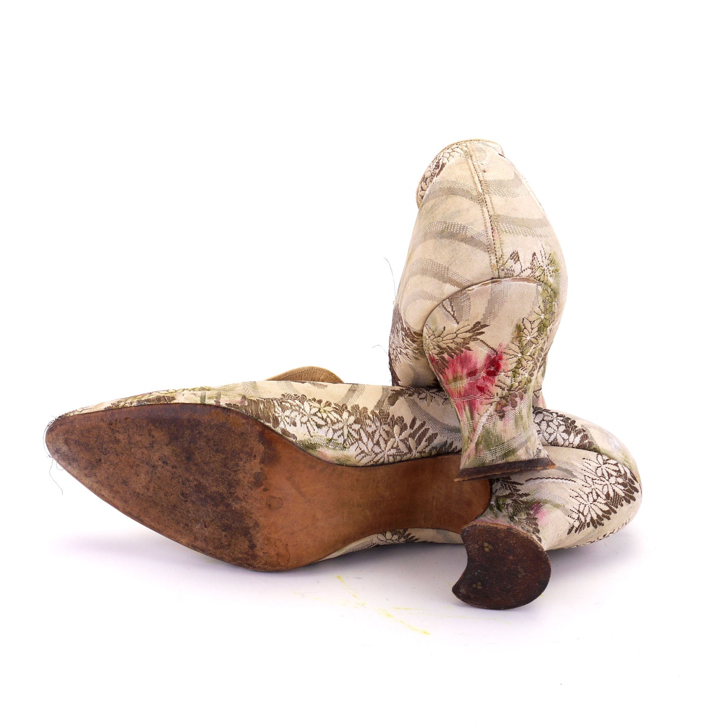 Victorian Metallic Floral Brocade Pumps UK 4.5