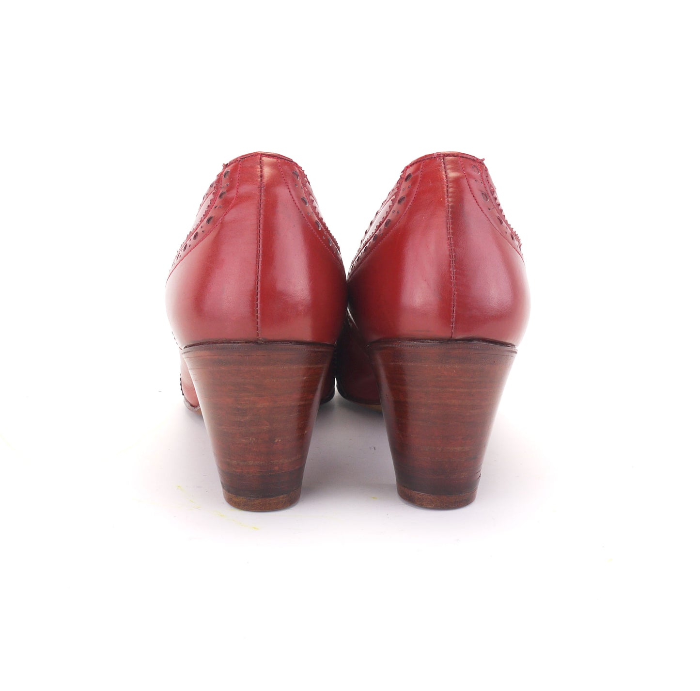 1950s Tomato Red Brogued Pumps by Waukeezi UK 6.5