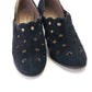 1930s Navy Suede Pumps with Large Perforations UK 3