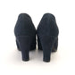 1930s Navy Suede Pumps with Large Perforations UK 3