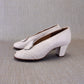 White Perforated Peep Toe Pumps UK 3.5