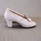 White Perforated Peep Toe Pumps UK 3.5