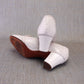 White Perforated Peep Toe Pumps UK 3.5