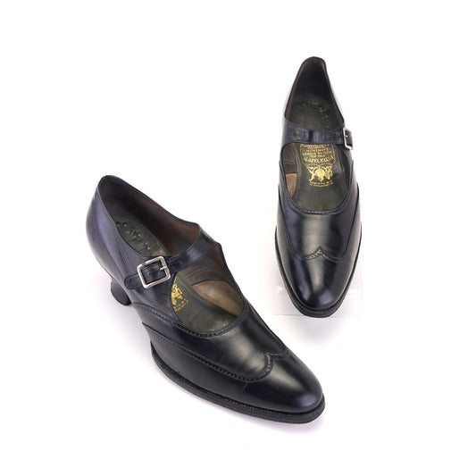 Peter Yapp Black Bar Shoes c1930 UK 6