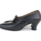 1920s Black Grained Walking Shoes by J Allan UK 5.5