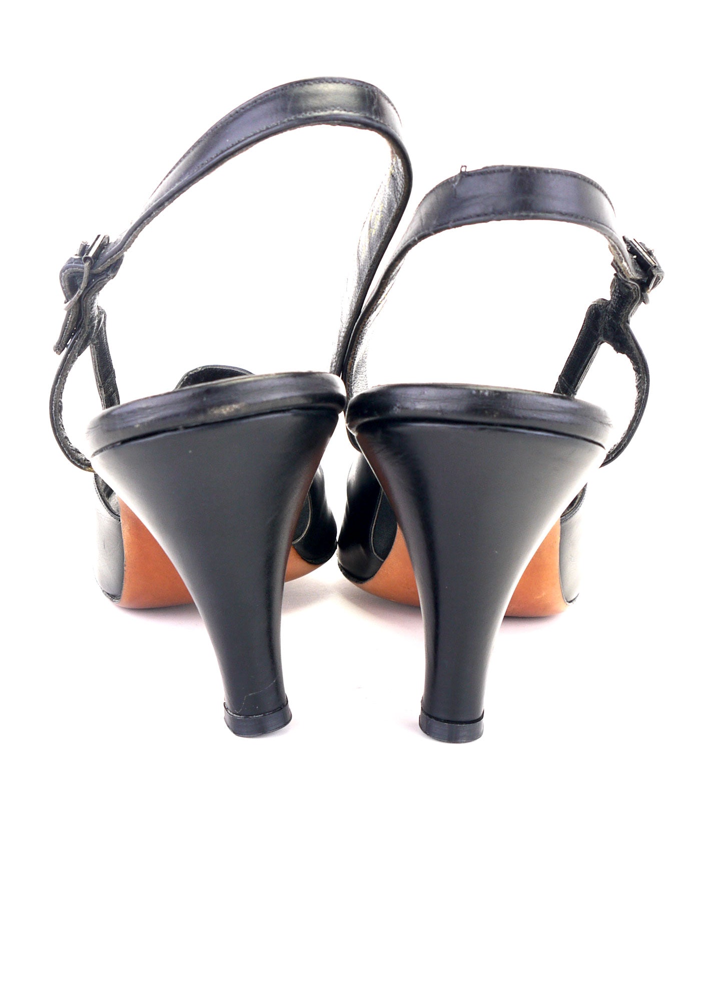 1950s Black 'Mask' Sandals by Amano UNWORN UK 8.5