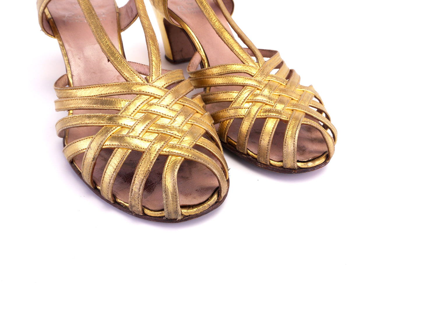 1940s Gold Evening Sandals by Benefit UK 3.5