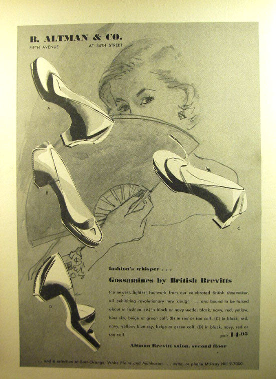 Quirky 1950s Square Heeled Pumps by Brevitt UK 3.5