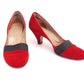 1950s Clarks Red Low Cut Baby Doll Pumps UK 6