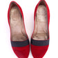 1950s Clarks Red Low Cut Baby Doll Pumps UK 6
