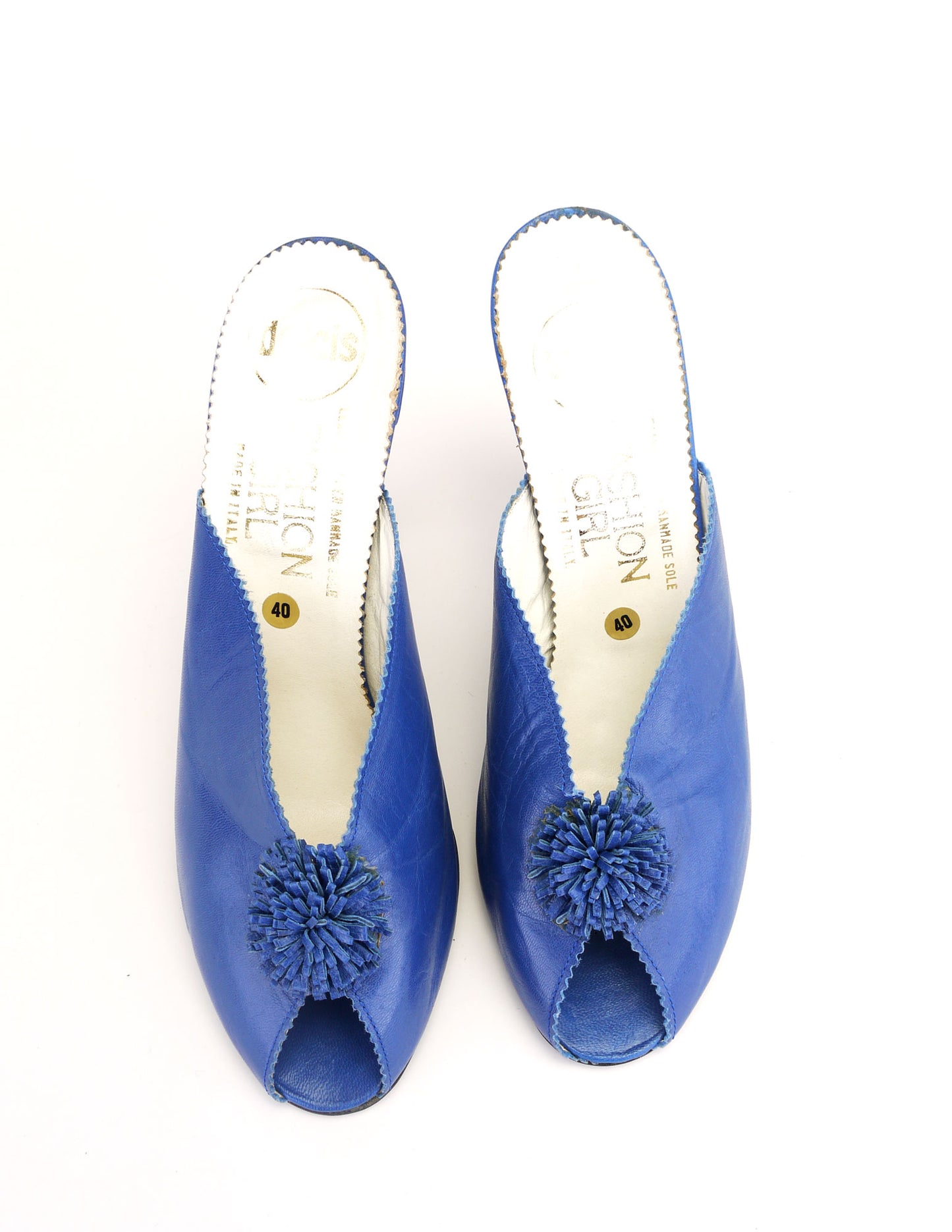 Royal Blue Late 70s 80s Mules by Dolcis UK 6.5