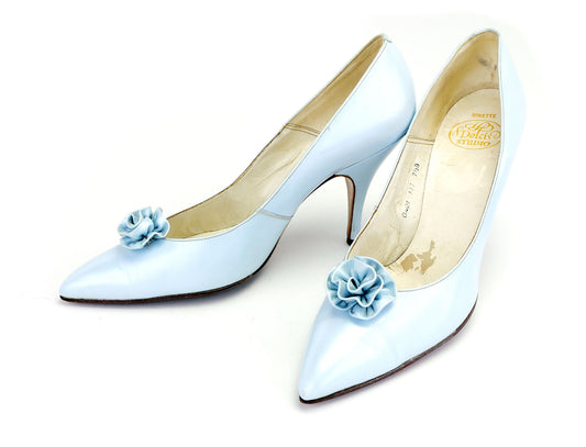 Pearly Powder Blue Stilettos by Dolcis c1959 UK 5