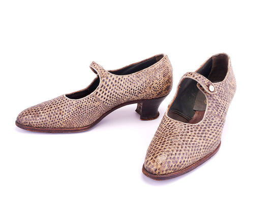 1920s Lizard Skin Mary Jane Bar Shoes by Excelsior UK 4