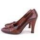1970s Brown Patent & Snake Pumps by Gina UK 4.5
