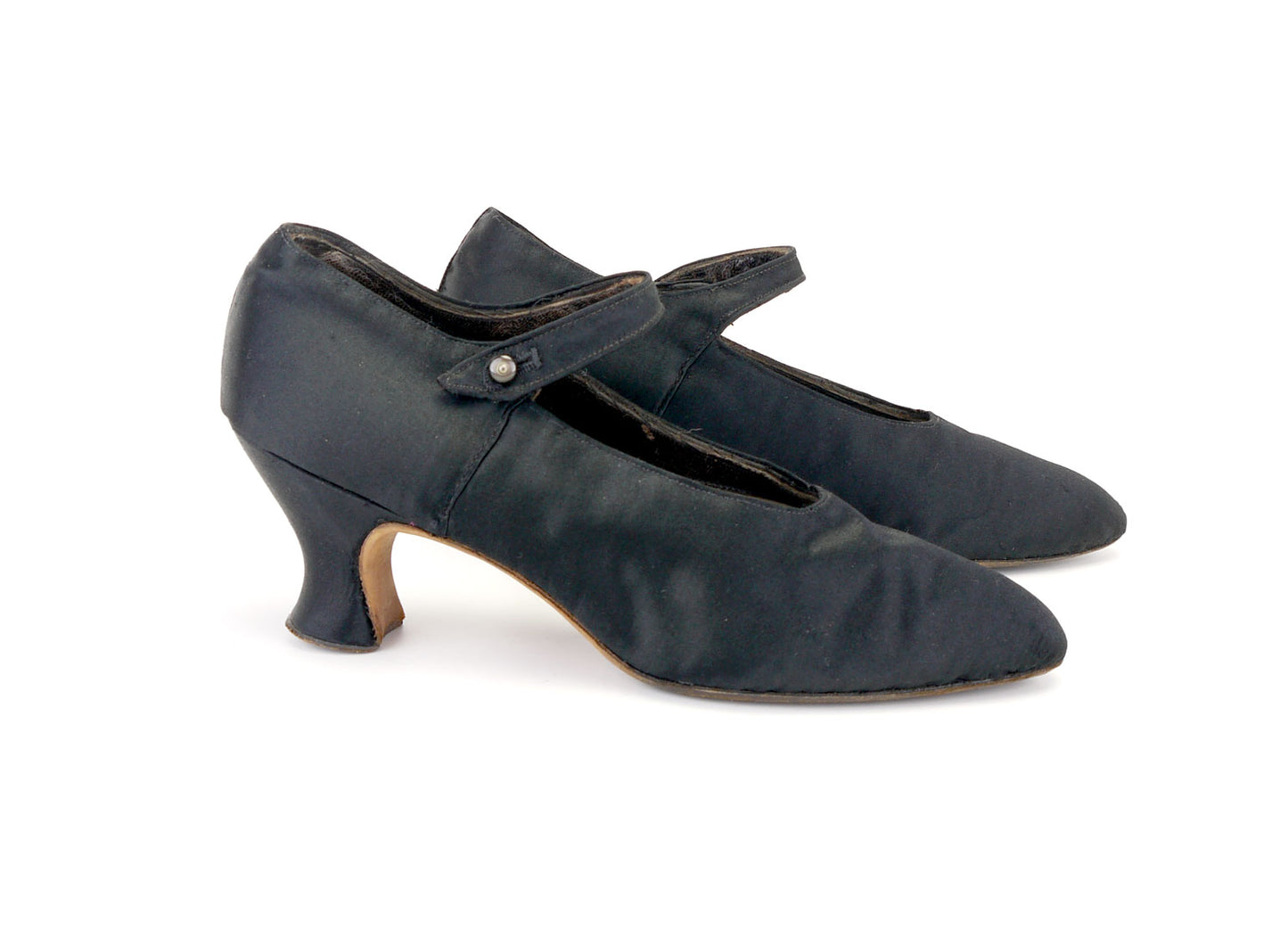 Edwardian Black Silk Bar Shoes by Hanan Gingell UK  5