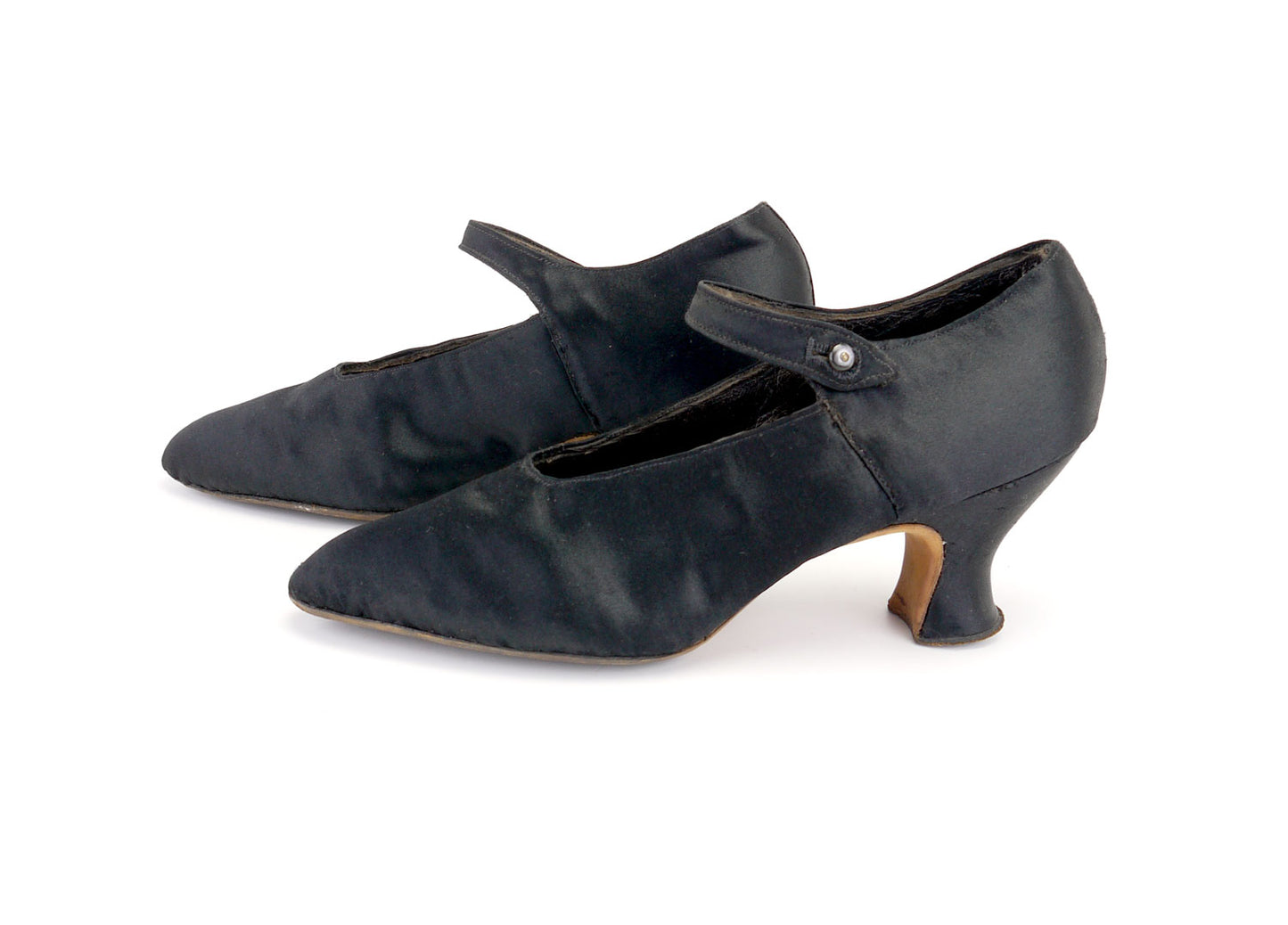 Edwardian Black Silk Bar Shoes by Hanan Gingell UK  5