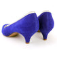 1950s Royal Blue Kitten Heel Pumps Shoes UK 4.5