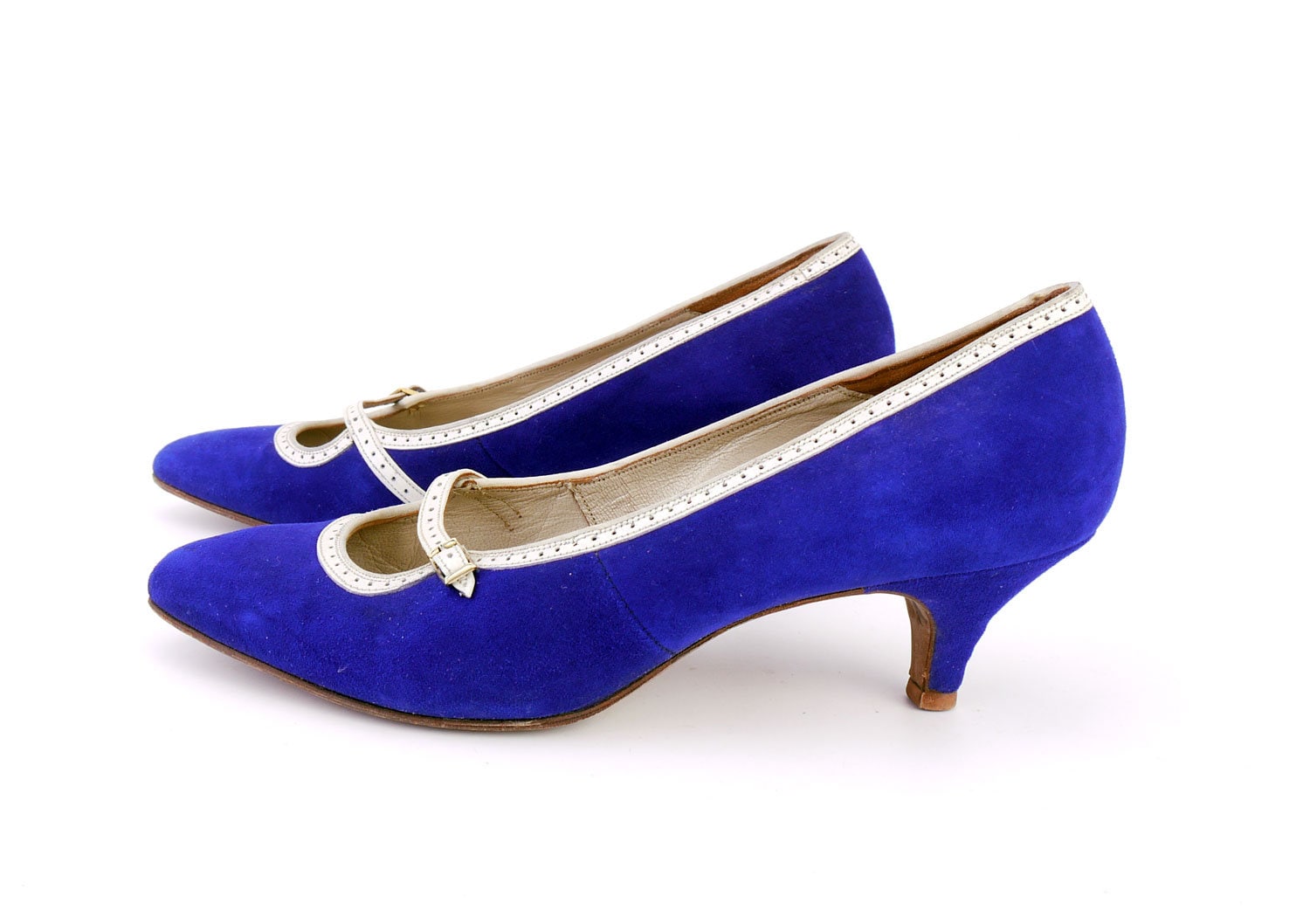 1950s Royal Blue Kitten Heel Pumps Shoes UK – Fashion At Your Feet