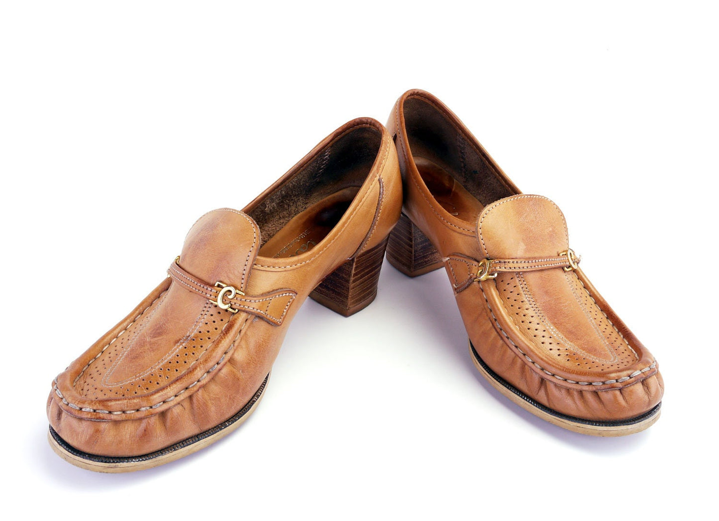1970s Natural Tan Moccasins by Clarks UK 5