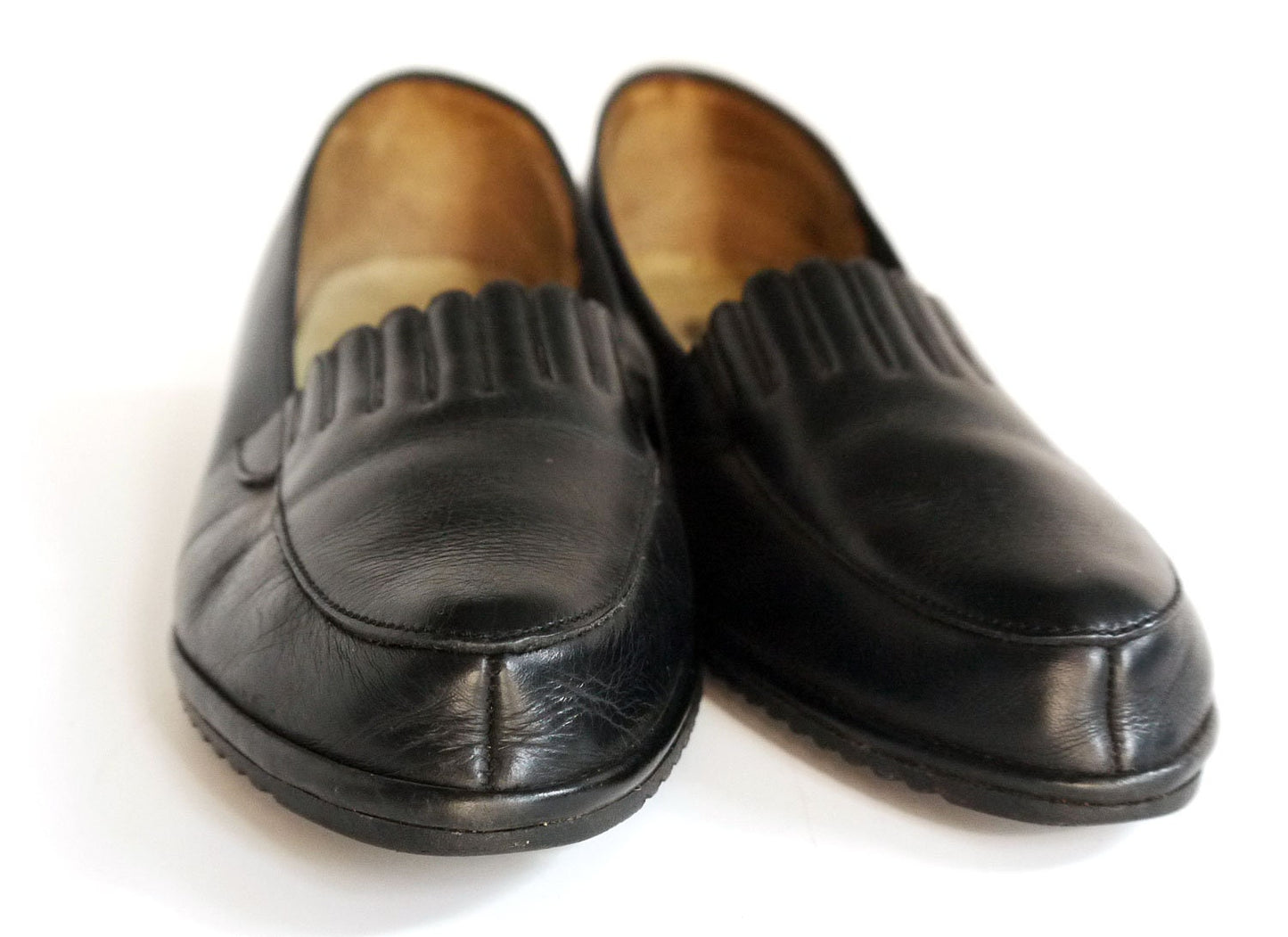 1950s Casual Clarks Clipper Black Crepe Soled Shoes UK 6.5