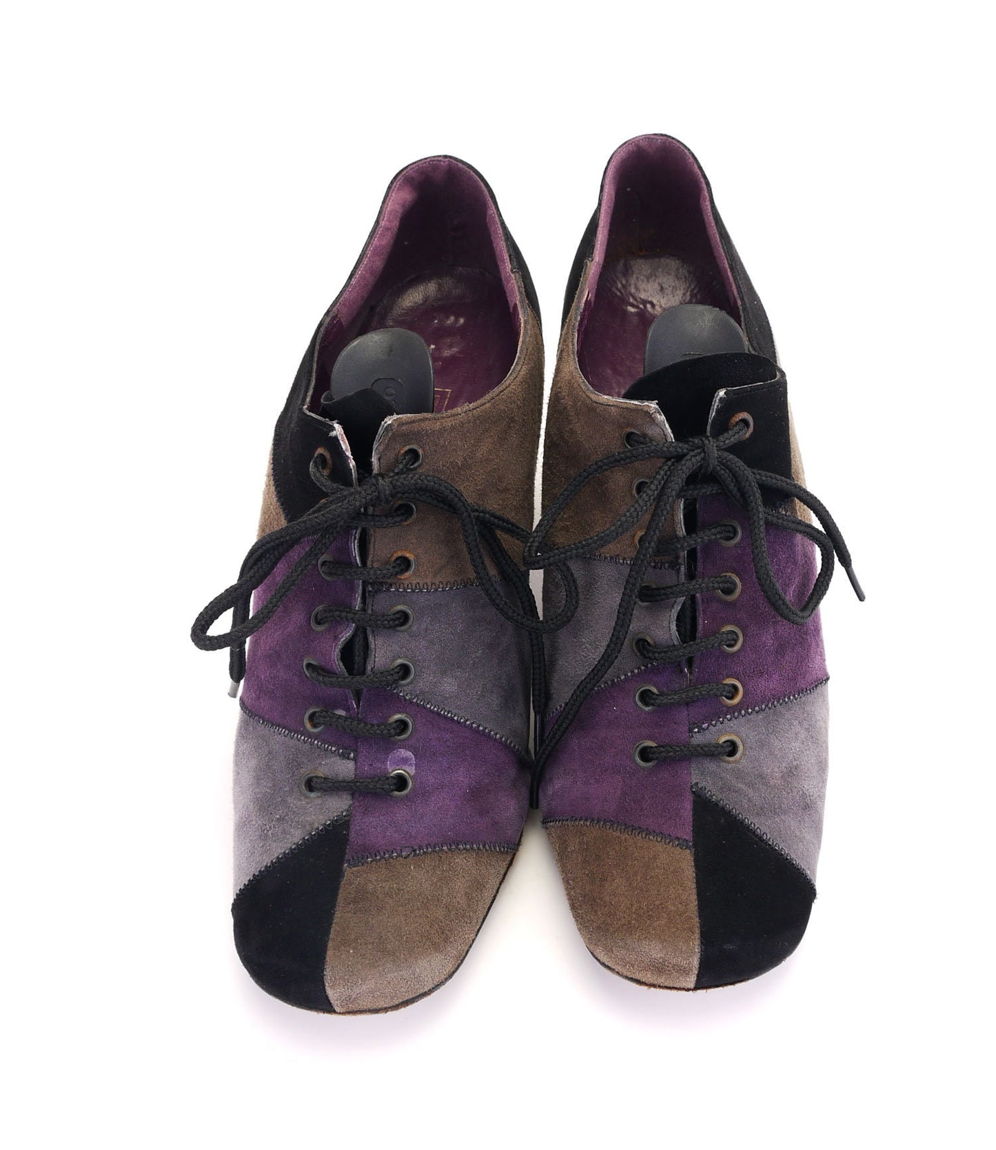 1960s 1970s Patchwork Lace Ups Shoes by Paradies UK 4.5