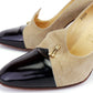 Classy Dark Brown & Beige High Heeled Renata Pumps UK 4.5
