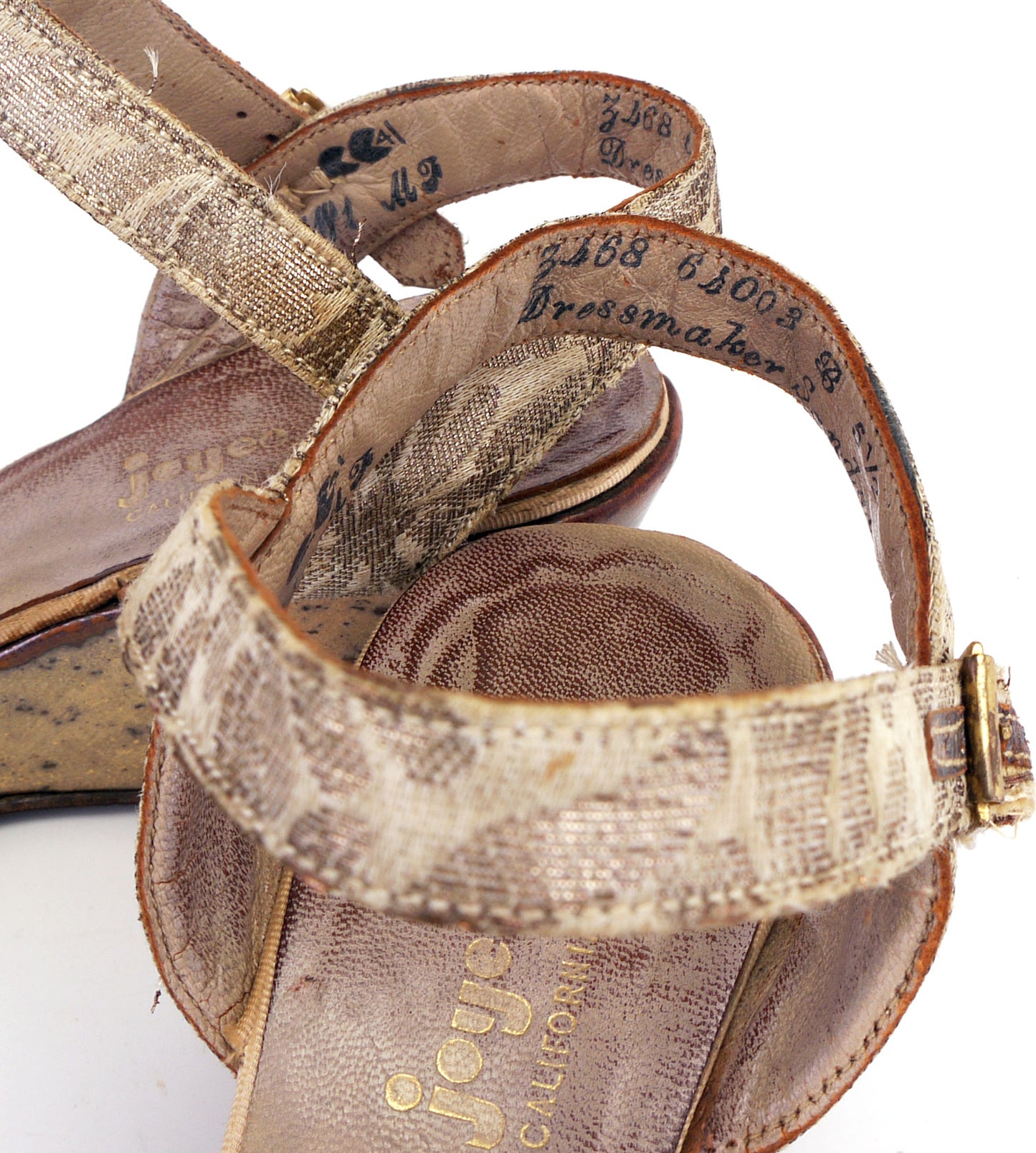 1940s CC41 Brocade Wedge Sandals by Joyce UK 3