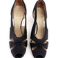 1930s Black Satin & Crepe Evening Sandals by Lotus UK 5