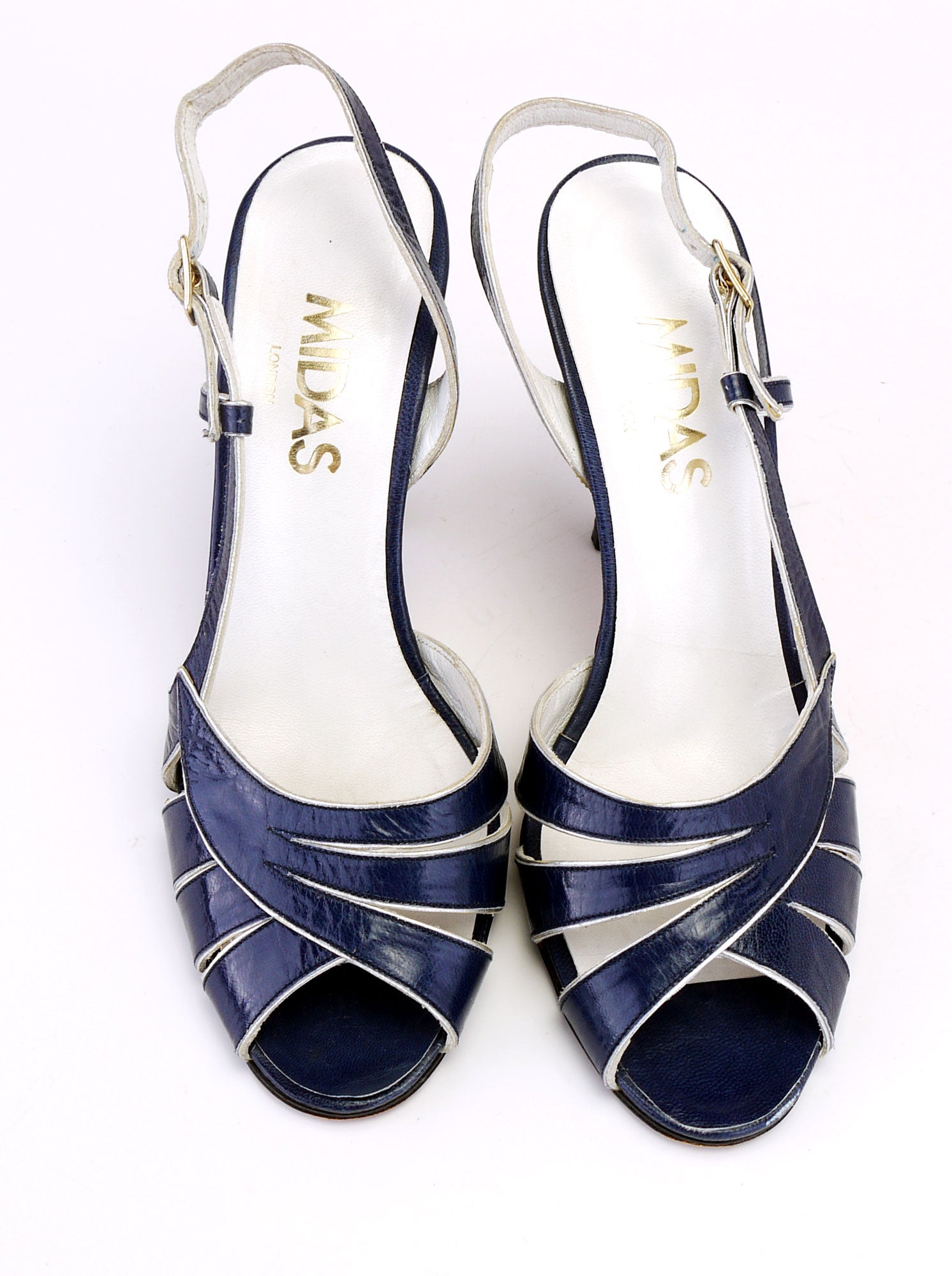 Navy silver sale sandals