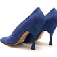 Pied A Terre 1990s Cobalt Blue Very High Suede Pumps UK 7