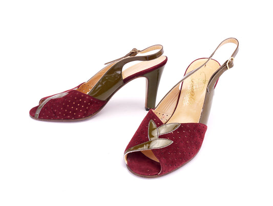Renata 1970s Strawberry Peep Toe Sandals UK 5