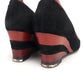 Red & Black Early 1940s Wedge Shoes by Sperope UK 4.5