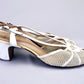 1950s White Buckskin and Net Sandals by Styleez UK 7