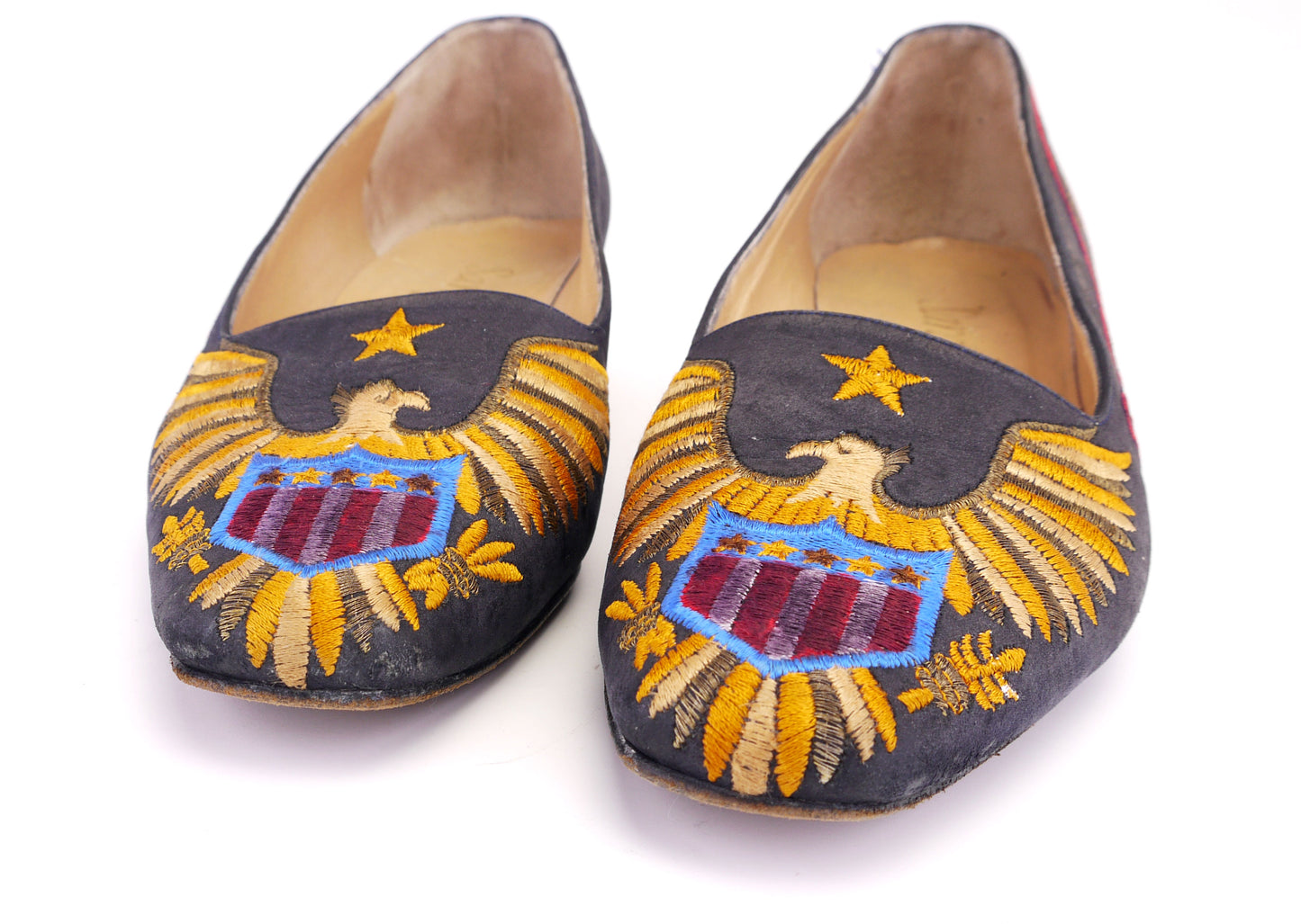 80s Embroidered City of Venice Flat Pumps UK 3