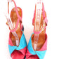Pink & Aqua 1970s Ultra High Sandals by Vernon Humpage UK 4