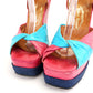 Pink & Aqua 1970s Ultra High Sandals by Vernon Humpage UK 4